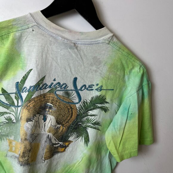 Vintage 90s Jamaica Joe's T Shirt Womens Green White Medium M USA Single Stitch - Picture 15 of 16